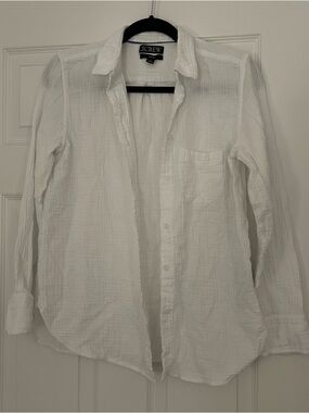 J.Crew White Gauze Button-Up Shirt 2